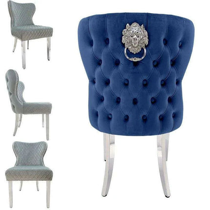 Set of 4 - Contemporary Elegance Dining Chairs with Stylish Stainless Steel Base - Très Elite