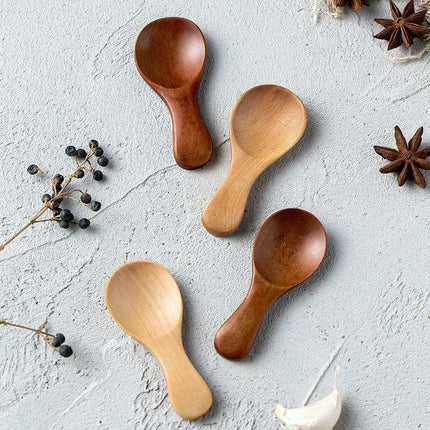 Set of 4 Eco-Friendly Mini Wooden Spoons for Spices and Sugar - Très Elite