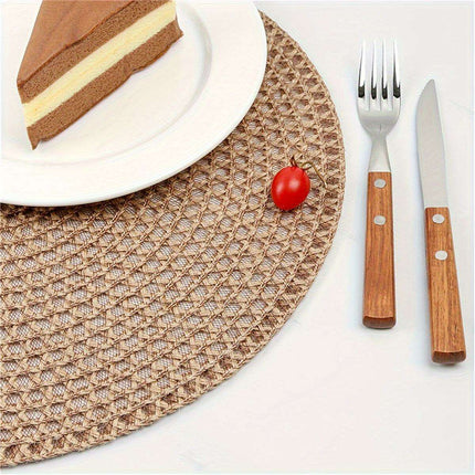 Set of 4 Stylish Brown Jute Non-Slip Heat-Resistant Placemats for Eco-Friendly Dining - Très Elite