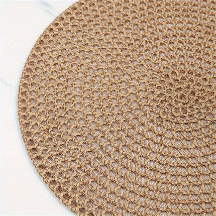 Set of 4 Stylish Brown Jute Non-Slip Heat-Resistant Placemats for Eco-Friendly Dining - Très Elite