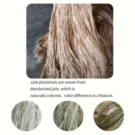 Set of 4 Stylish Brown Jute Non-Slip Heat-Resistant Placemats for Eco-Friendly Dining - Très Elite