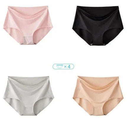 Set of 4 pcs - Silky Soft High Waist Seamless Underwear for Women - Breathable Plus Size 4XL Briefs - Très Elite