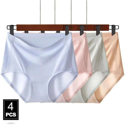 Set of 4 pcs - Silky Soft High Waist Seamless Underwear for Women - Breathable Plus Size 4XL Briefs - Très Elite