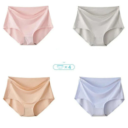 Set of 4 pcs - Silky Soft High Waist Seamless Underwear for Women - Breathable Plus Size 4XL Briefs - Très Elite