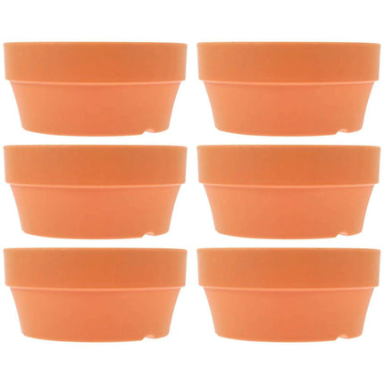 Set of 6 Chic Clay Planters - 12.5cm Pots for Indoor & Outdoor Succulent and Herb Gardening - Très Elite