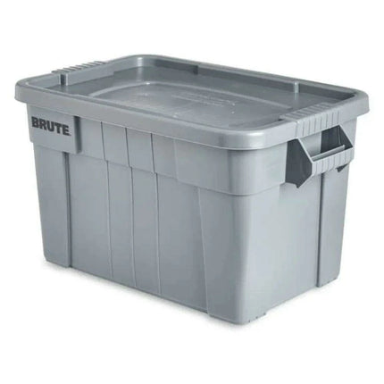 Set of 6 Heavy-Duty Gray Storage Bins with Lids for Versatile Organization and Moving Solutions - Très Elite