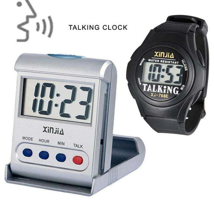 Set of two - Voice-Activated Digital Clock for the Visually Impaired and Seniors (10 languages) - Très Elite