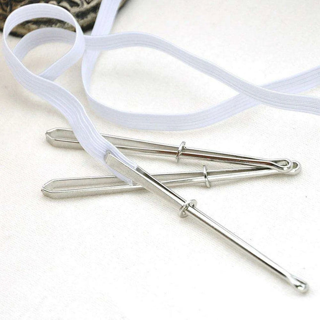 Sewing Revolution: Premium Stainless Steel Bodkin Threader with Elastic Clips