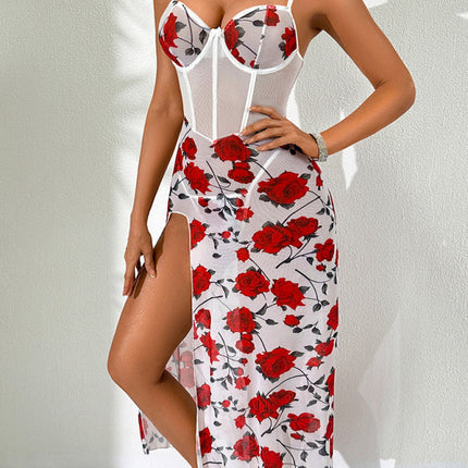 Sexy floral see-through seductive lingerie set - Très Elite