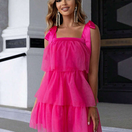 Sexy women's strappy shoulder hem mesh covered camouflage dress - Très Elite