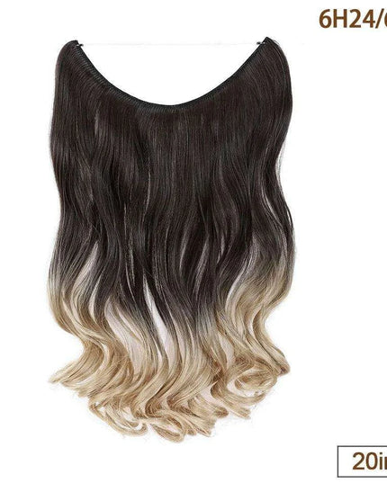 20-Inch Versatile Adjustable Invisible Wire Hair Extensions - Curly and Sleek Options