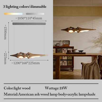 Light Up Your World Solid Wood LED Pendant Light - Modern Chandelier f