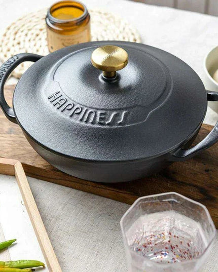 Heritage-Inspired Durable Cast Iron Soup Pot for Gourmet Slow Cooking