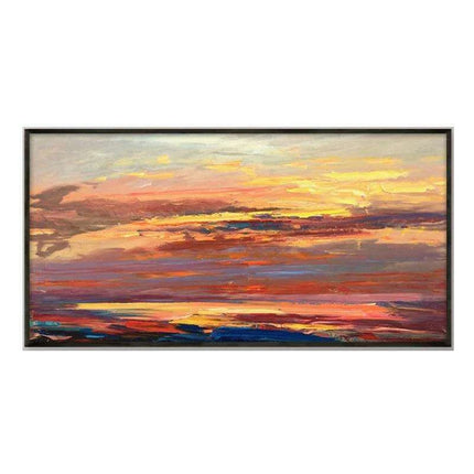 Tranquil Horizon Large Handmade Abstract Oil Painting for Peaceful Home Decor