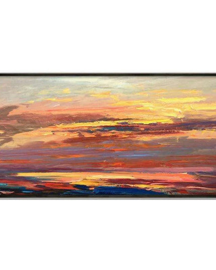 Tranquil Horizon Large Handmade Abstract Oil Painting for Peaceful Home Decor