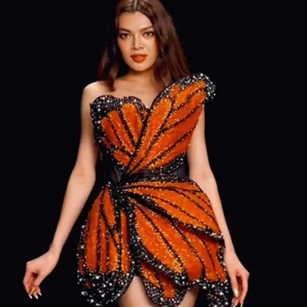 Sparkling Butterfly Sequin Mini Dress - Your Must-Have Party Attire for 2023