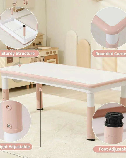 Vibrant Adjustable Kids Table and Chair Set - Perfect for Playrooms and Learning Environments
