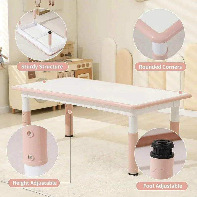 Vibrant Adjustable Kids Table and Chair Set - Perfect for Playrooms and Learning Environments