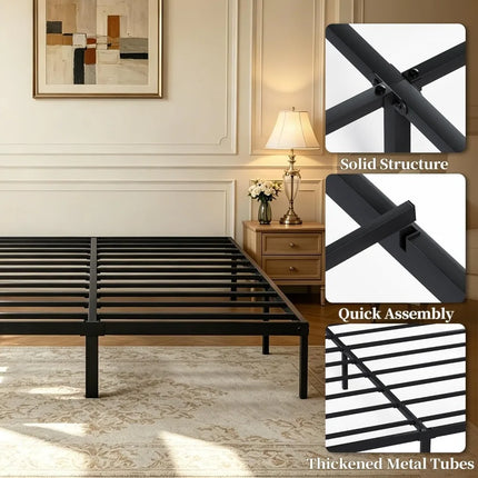 Queen Cloud Bed Frame Upholstered Boucle Low Platform Anti-Collision Soft Sponge Cushion Headboard No Box Spring Needed Beige queen-cloud-bed-frame-upholstered-boucle-low-platform-anti-collision-soft-sponge-cushion-headboard-no-box-spring-needed-beige