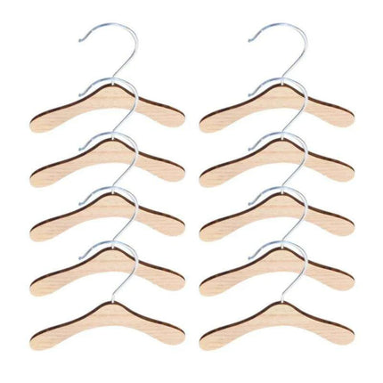 10-Piece Wooden Dog Clothing Hangers - Sturdy and Lightweight Pet Apparel Organizers