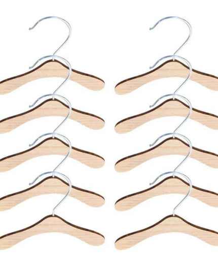 10-Piece Wooden Dog Clothing Hangers - Sturdy and Lightweight Pet Apparel Organizers