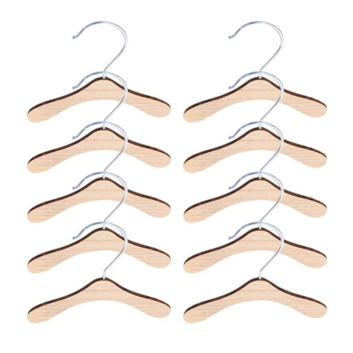 10-Piece Wooden Dog Clothing Hangers - Sturdy and Lightweight Pet Apparel Organizers