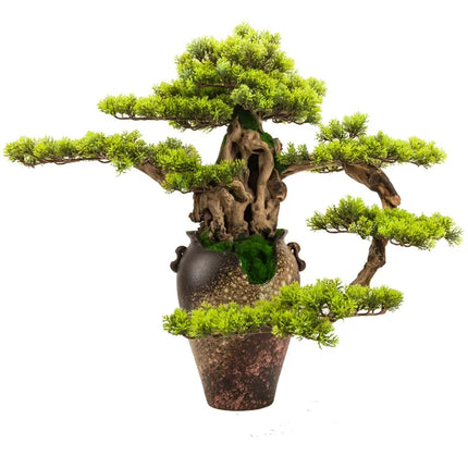 Exquisite Hut Retro Pine Bonsai Desktop Ornament - Zen Potted Decorati