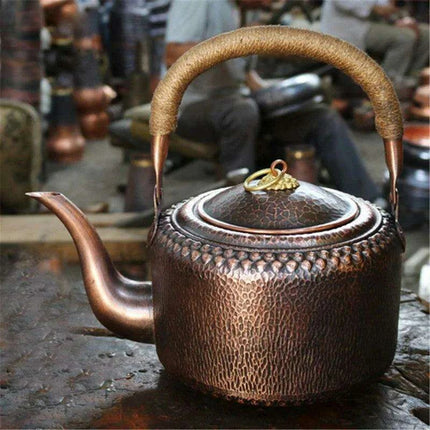 Retro Copper Charcoal Hot Pot - Premium Handcrafted Cooking Vessel