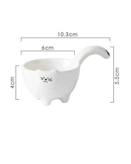 Charming Bunny and Kitty Ceramic Sauce Dish Set for Whimsical Dining Experiences