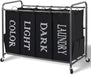 Laundry Cart 4-Bag Sorter with Wheels and Removable Bags