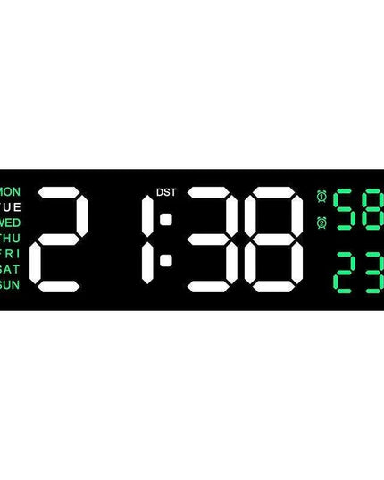 Sleek Digital LED Alarm Clock with Weather Display - Adjustable Brightness, Dual Alarms, and Wall-Mountable Design