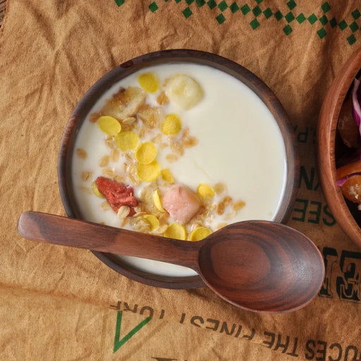 Japanese Children's Anti-Scalding Acacia Wood Bowl - Premium Soup & Fruit Salad Container