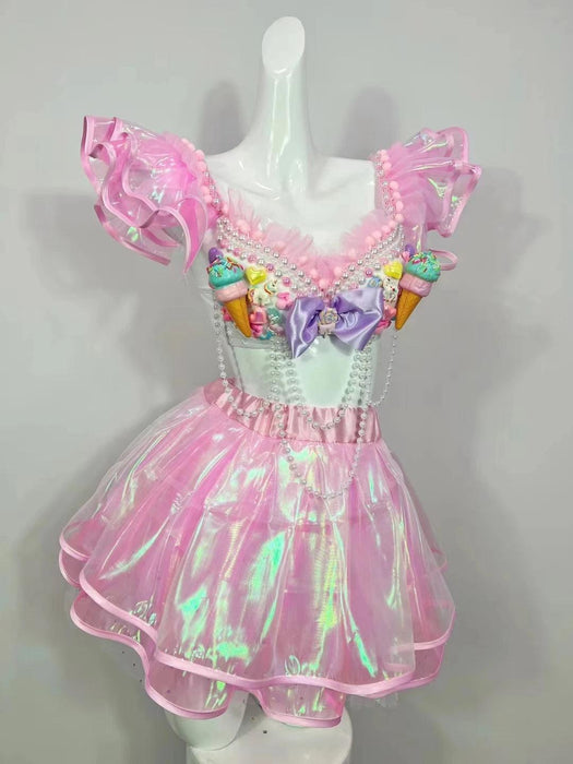 Glamorous Pink Sequin Dancewear - Women's Nightclub Outfit