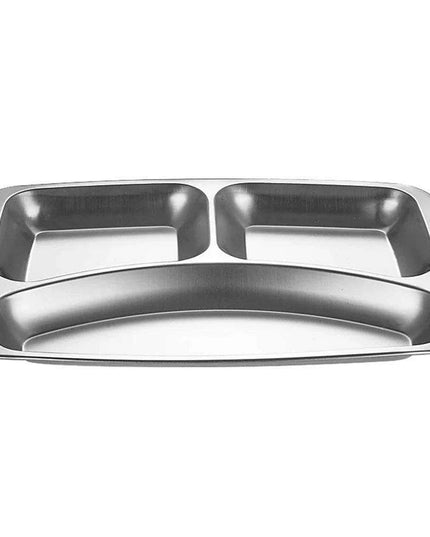 Multi-Compartment Stainless Steel Meal Tray - Eco-Friendly Dining Solution for All Ages