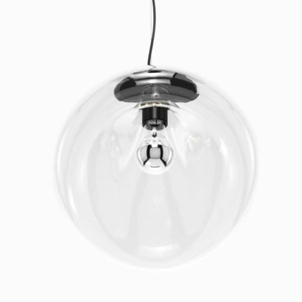 Smoke Glass Nordic Pendant Light — E27, D21×H25cm