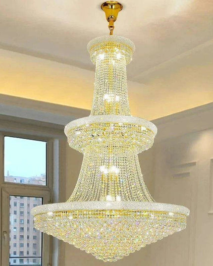 Opulent Chrome Crystal Chandelier - Elegant Lighting Solution for Luxury Hotels, Villas, and High-End Interiors