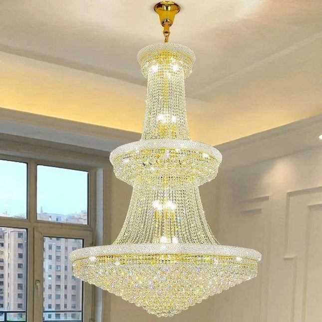 Opulent Chrome Crystal Chandelier - Elegant Lighting Solution for Luxury Hotels, Villas, and High-End Interiors