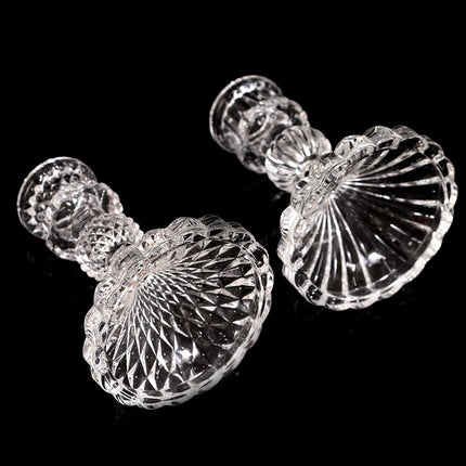 Vintage Clear Glass Candlestick Holder — Dinner & Wedding Decor