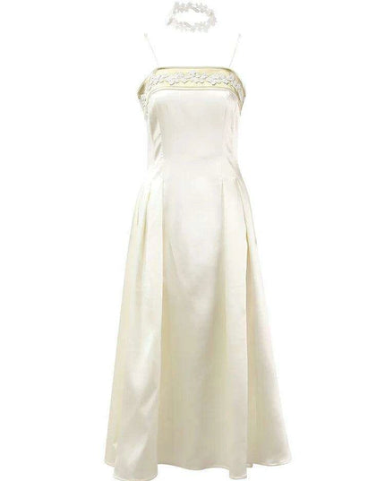 Chic Embroidered Strapless High-Waisted Evening Dress for Women