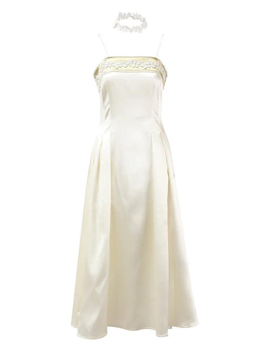 Chic Embroidered Strapless High-Waisted Evening Dress for Women