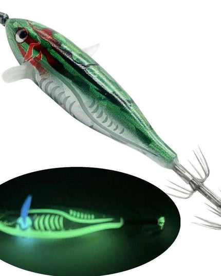 Nighttime Glow Egi Squid Jigging Lure: 5.5g Luminescent Shrimp Bait for Night Fishing Excellence
