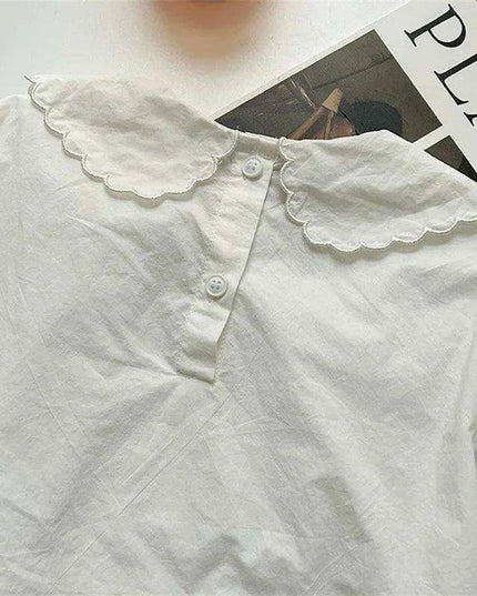 Elegant White Blouse and Chic Black Pleated Skirt for Little Girls