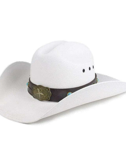Classic Waterproof Cowboy Hat with Unique Cowhead Detail - Trendy Straw Sun Protection Accessory