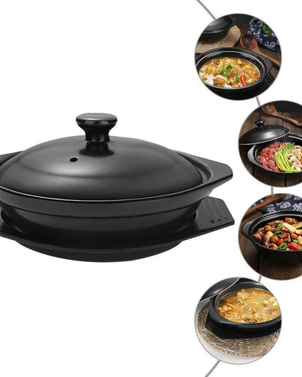 Stylish Ceramic Stew Pot Collection with Dual Handles and Serving Tray