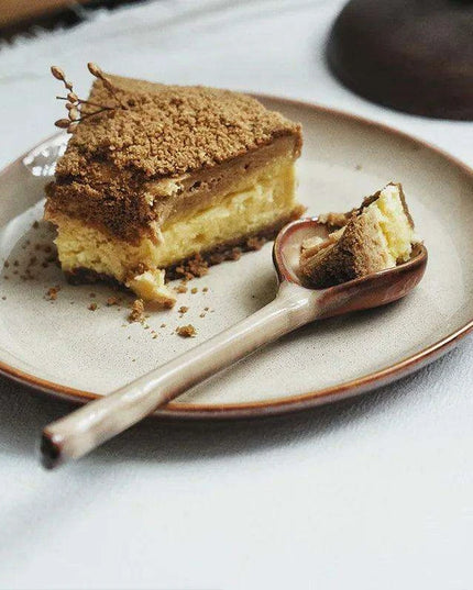 Elegant Japanese Stoneware Soup Spoon with Long Ergonomic Handle for Refined Dining