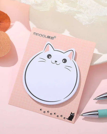 Kawaii Chubby Cat Memo Pad - 30 Playful Sticky Notes for Fun Organization