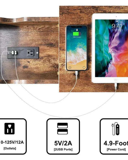 Versatile Charging End Table with Storage Solutions for Compact Living Spaces