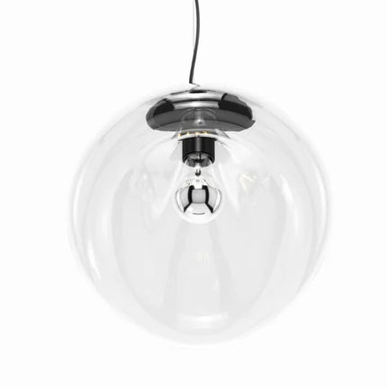 Smoke Glass Nordic Pendant Light — E27, D21×H25cm