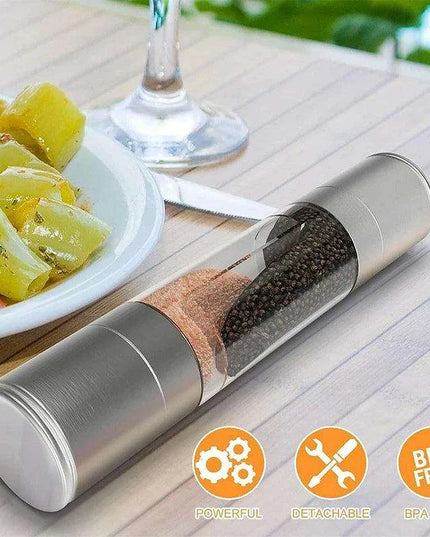 Precision Adjustable Salt and Pepper Mill Set - Dual Ceramic Grinder Combo