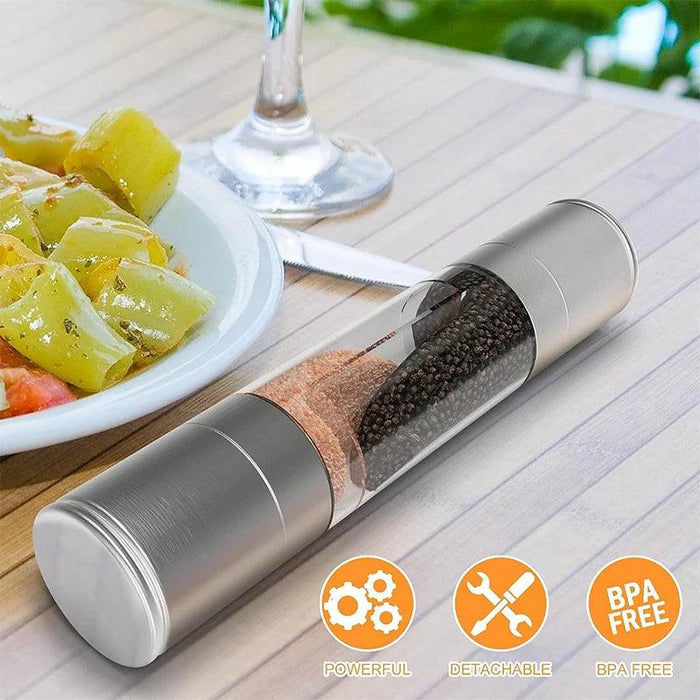 Precision Adjustable Salt and Pepper Mill Set - Dual Ceramic Grinder Combo